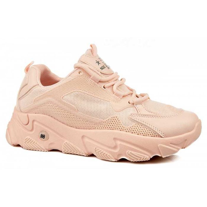 Sportowe sneakersy na grubej podeszwie różowe r 37
