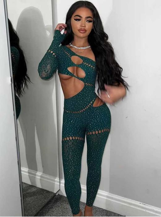 Комбінезон бодістокінг жіночий для фотосесії, танців зі стразами