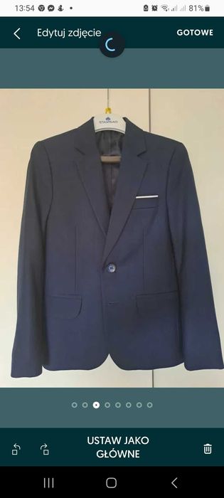 Garnitur komunijny Stan-dar 134 + buty+ zaproszenia komunijne