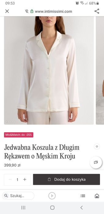 Piżama z Jedwabiu Intimissimi L M.