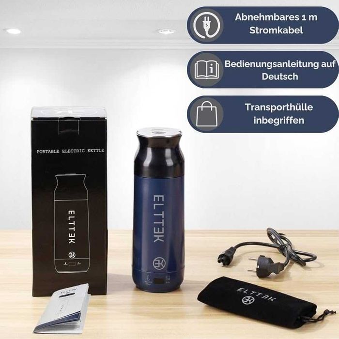 Czajnik Podróżny ELTTEK 450ml | Regulacja Temp. | Wyświetlacz LCD