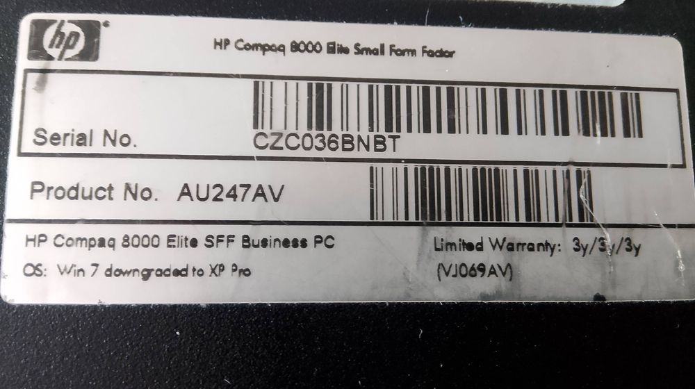 Komputer HP compaq 8000 SSF