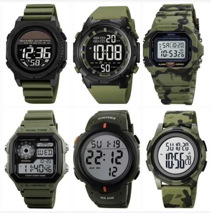 Чоловічий годинник Skmei 2358,1845,1628,1299,1068,1895. ARMY GREEN.