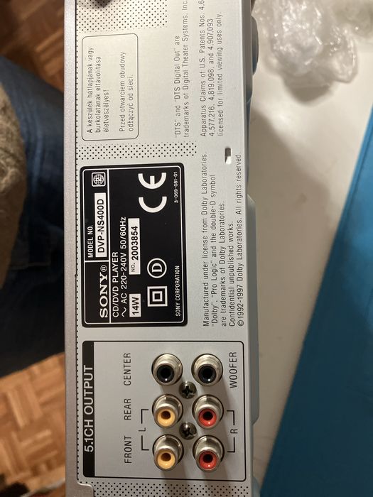 Sony CD/DVD Player DVP-NS400D