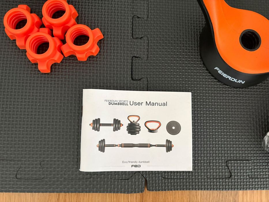 Conjunto de pesos Xiaomi 20Kg: Halteres, Pesos e Kettlebell + Tatami Preto