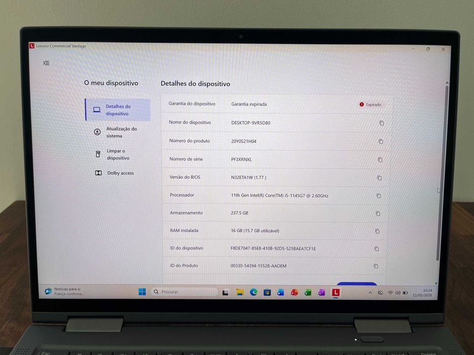 ThinkPad X1 Yoga Gen 6 - i5-1145G7/16GB RAM/256GB NVMe/Teclado PT-PT/Bateria 100%