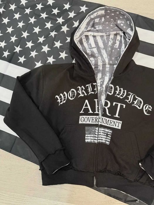 極美品⭐︎DeuxiemeClasse×AMERICANA HOODIEGOWN 2 sided Zip-Hoodie America Двухсторонняя зипка америка S, M, L, XL