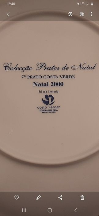 Prato de Natal da Costa Verde.