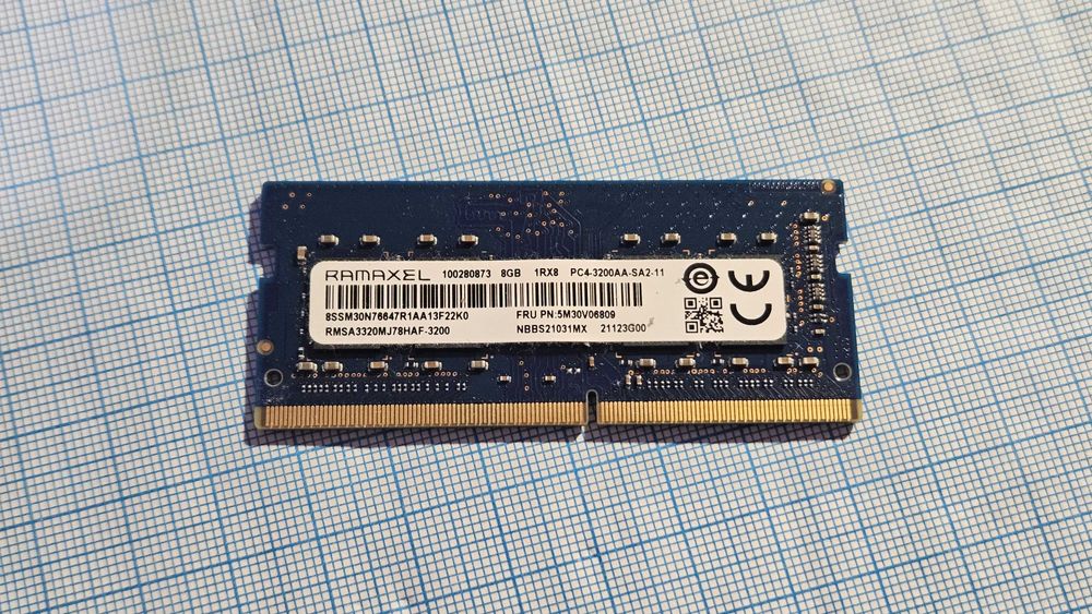 Оперативна пам'ять SO-DIMM DDR4 8GB 3200MHz для ноутбука Ramaxel RMSA3320MJ78HAF-3200