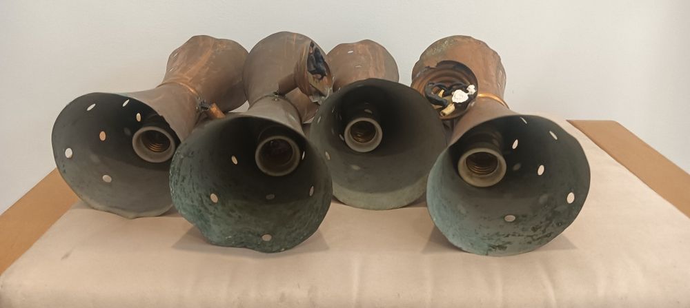 Apliques de parede vintage em cobre – conjunto de 4 peças