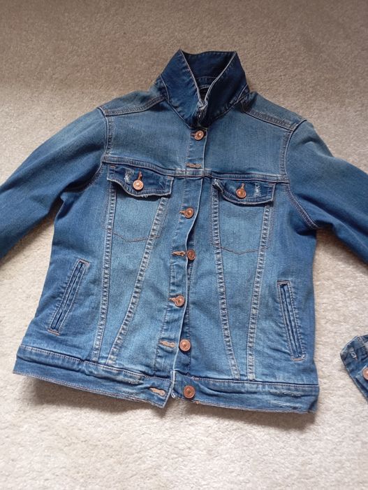 Casaco de ganga Tam M , usado uma vez.