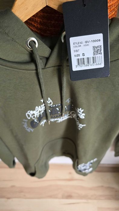 Bluza z kapturem khaki roz M