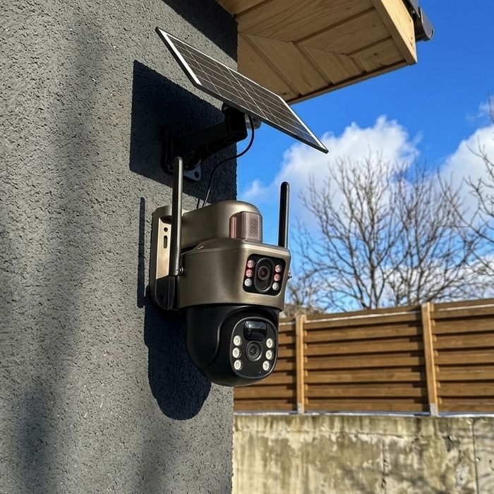 Câmara SIM card lente dupla (2 câmaras em 1) - Bateria e painel solar
