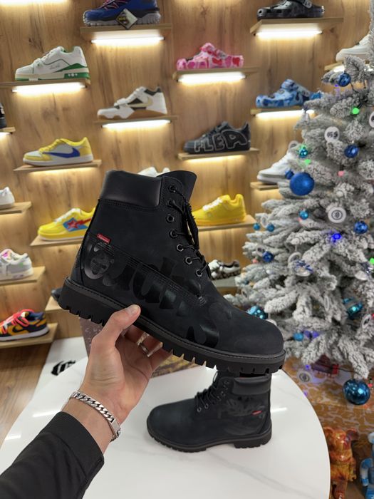 Черевики Timberland x Supreme Waterproof Big Logo Total Black — zdjęcie 4