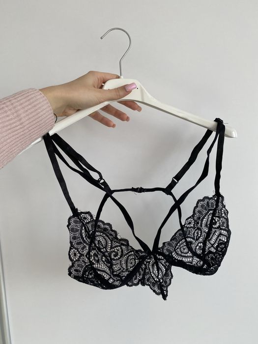 Bielizna komplet koronka sexy komplet regulacja czarny