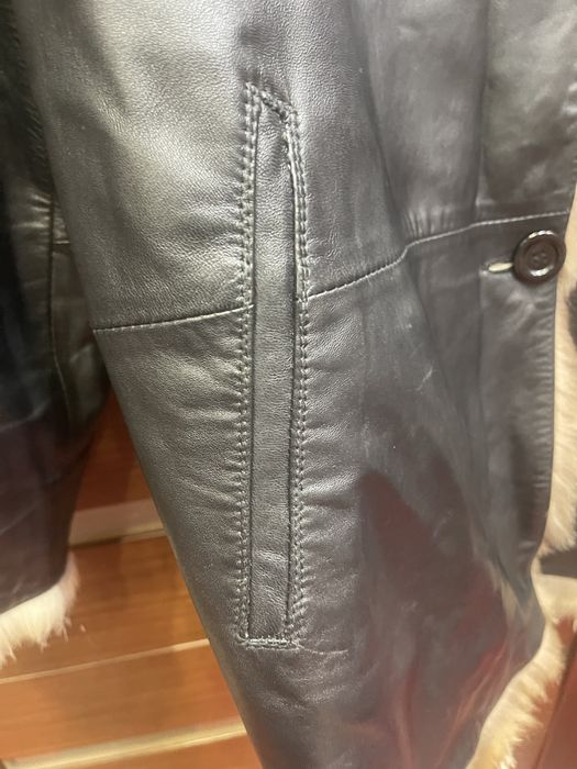 куртка-шуба двухстороннюю с волчьим мехом