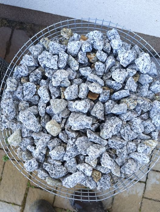 ‼️Grys granitowy kamień ogrodowy dalmatyńczyk 16-22 mm  szary złoty