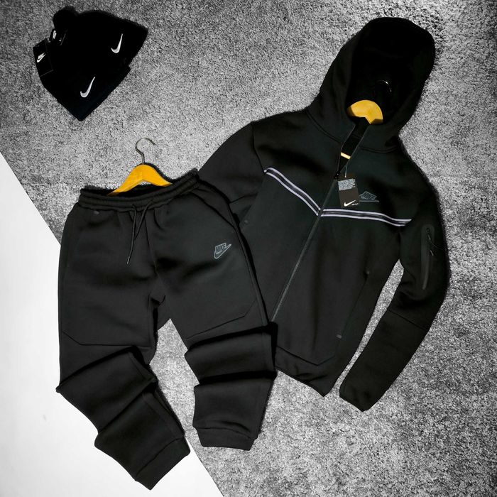 Nike костюм спорт Найк фліс Якість дуже теплий Осінь / зима  + шапка