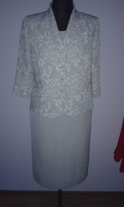 3części Żakiet bluzka spódnica Marynarka 46/48 XL damska