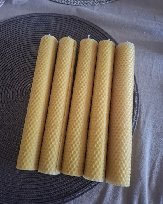 Świece z naturalnej węzy pszczelej z mojej pasieki