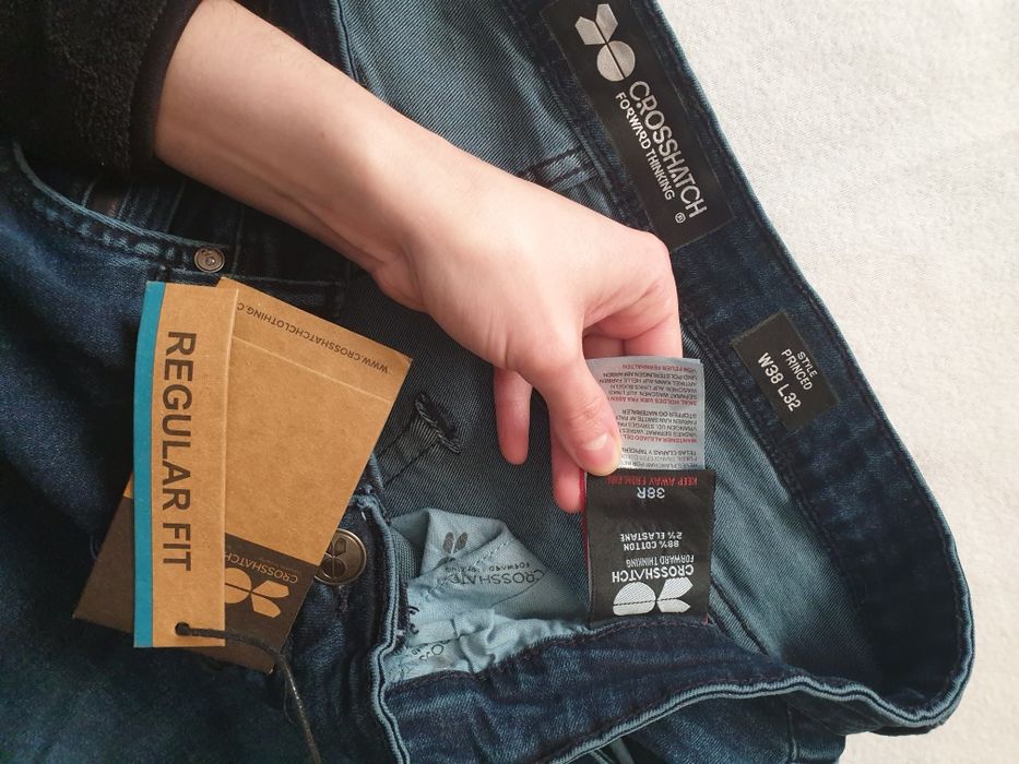 Джинси чоловічі класичні Crosshatch темно сині W38 L32