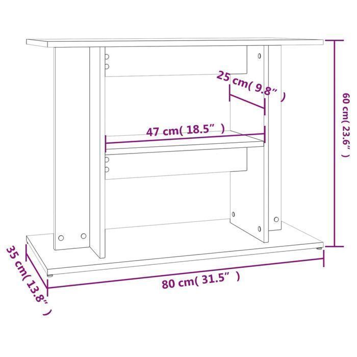 vidaXL Szafka pod akwarium, czarna, 80x35x60 cm