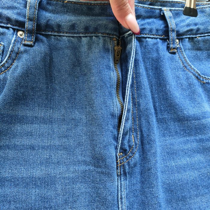 Джинсова спідниця. Спідниця міді з розрізом. Крута якість