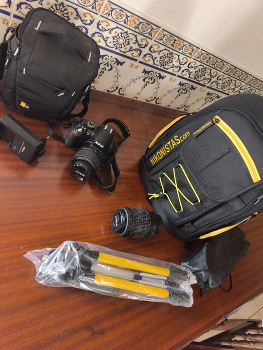 Kit Completo Nikon D3100 (Como Nova) + 2 Lentes + Mochilas e Tripé