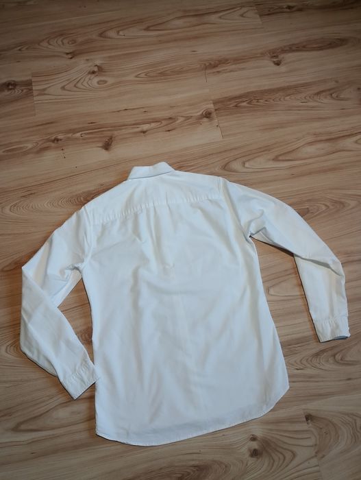 Biała Gładka Koszula Oxford Button Down Collar Z Długim Rękawem Octobre Éditions Bawełna Organiczna