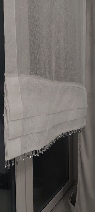 Firana gotowa biała roleta glamour