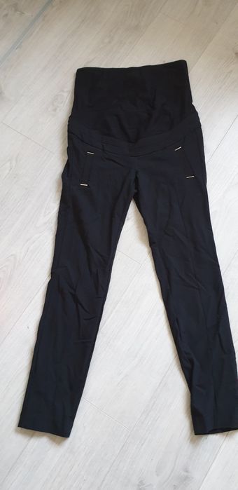 Czarne eleganckie spodnie ciążowe H&M mama, rozm. 34