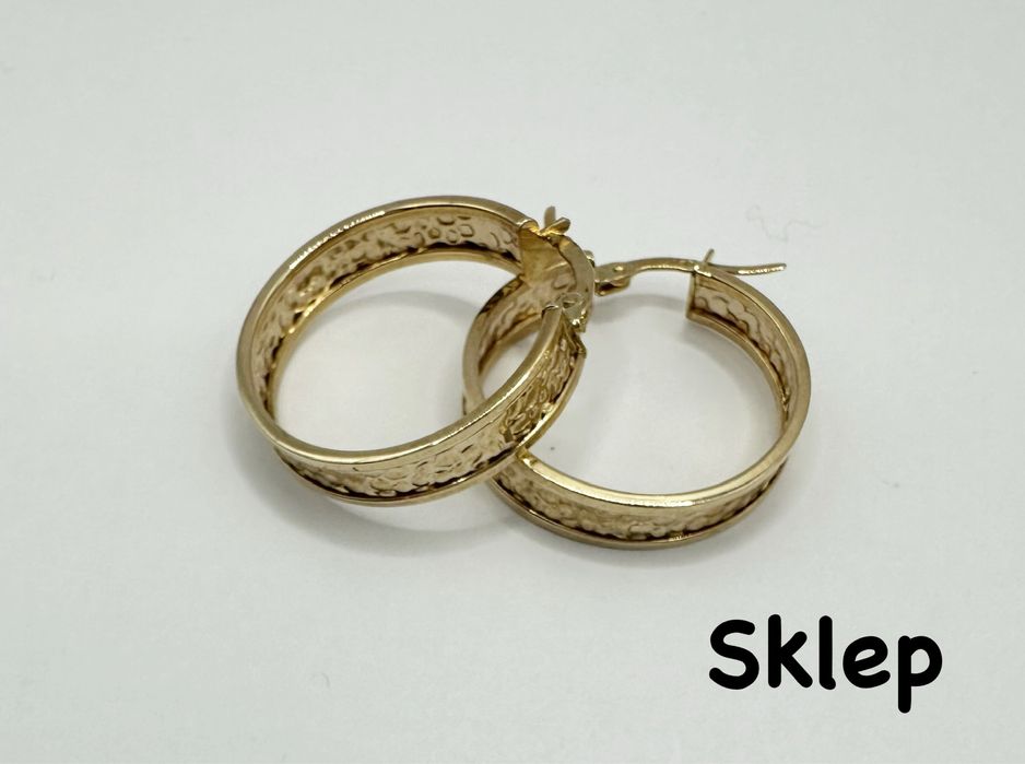 Złote Kolczyki Koła Kółka Pr.585 NOWE