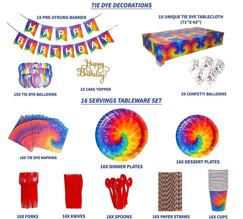 Zestaw urodzinowy 16 os(zestaw 5szt x 16os) balony, dekoracje, impreza