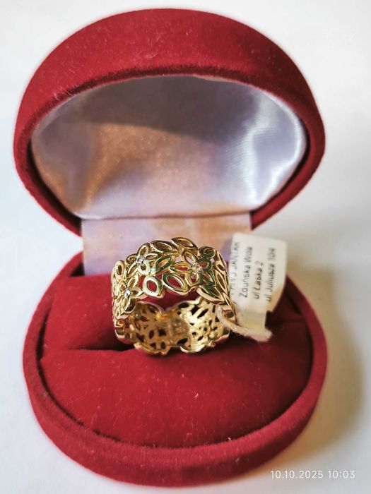 Nowa obrączka z cyrkoniami roz. 16, 5,54g