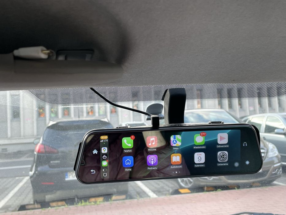 Wideorejestrator 4K lusterko Android auto/ CarPlay kamera/Yanosik