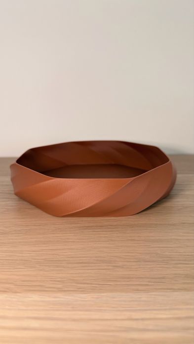 Taça Decorativa Terracota Design Geométrico
