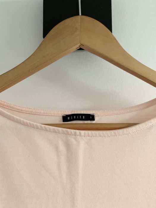 Koszulka bluzka morelowa różowa baby pink basic basic Mohito