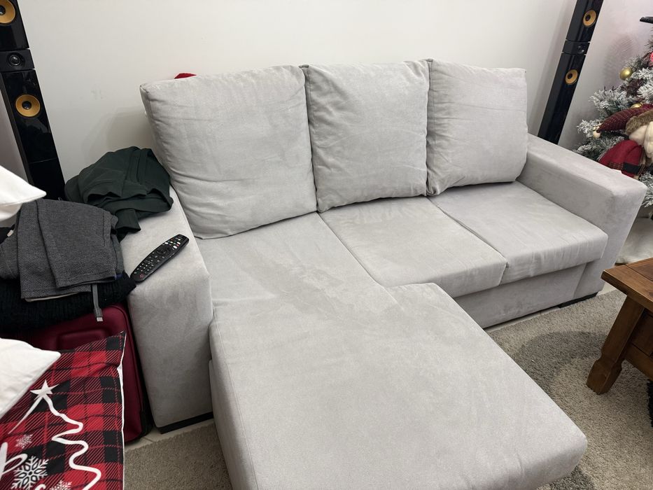 Sofá de chaise longue cinzento