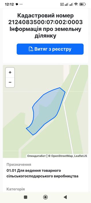 Продаж земельної ділянки 1 гектар