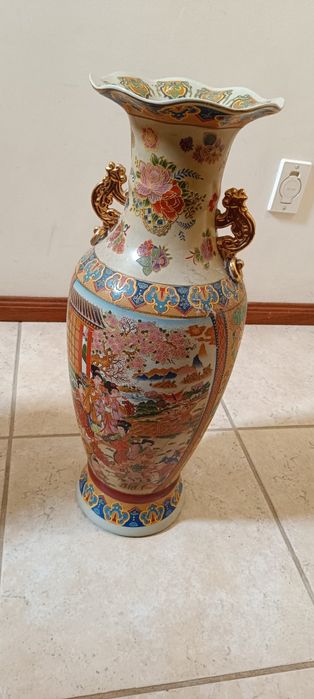 Jarro floral clássico chinês/japonês decorativo
