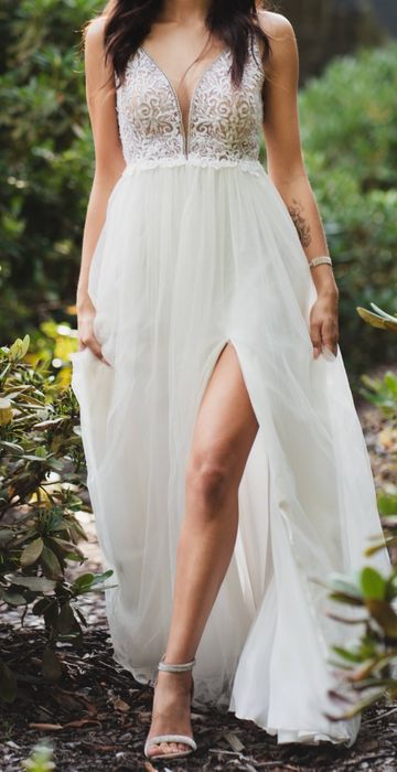 Suknia ślubna Glamour Brokat Kamienie
