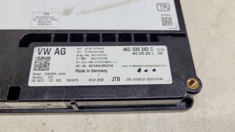 Audi A6 4KE Moduł sterowniki wzywania pomocy SOS 4KE035282C