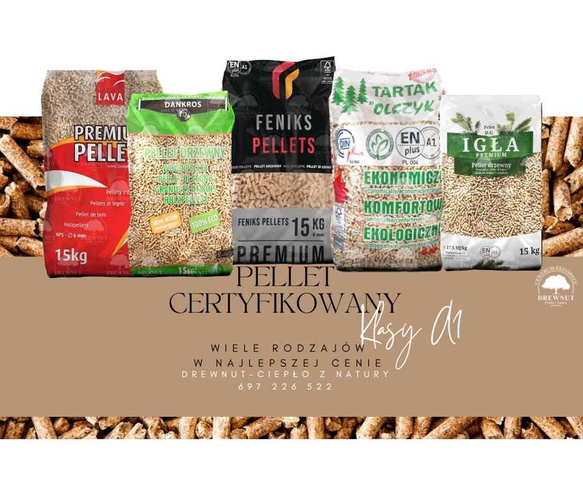 Pellet EN plus A1 oraz Olczyk Barlinek Feniks Dankros pelet