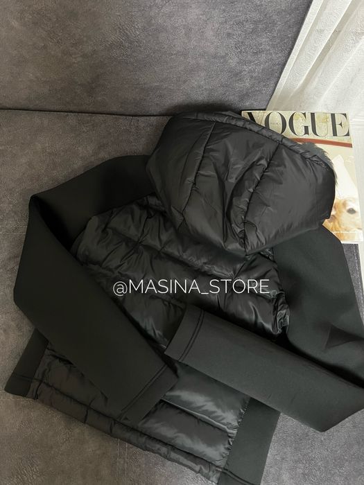 Нова куртка стьобана Zara жіноча S, M неопренові рукава оригінал чорна