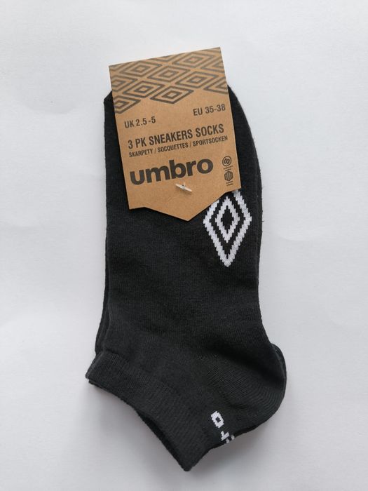 Skarpetki Umbro 3pak 35-38 czarne stopki