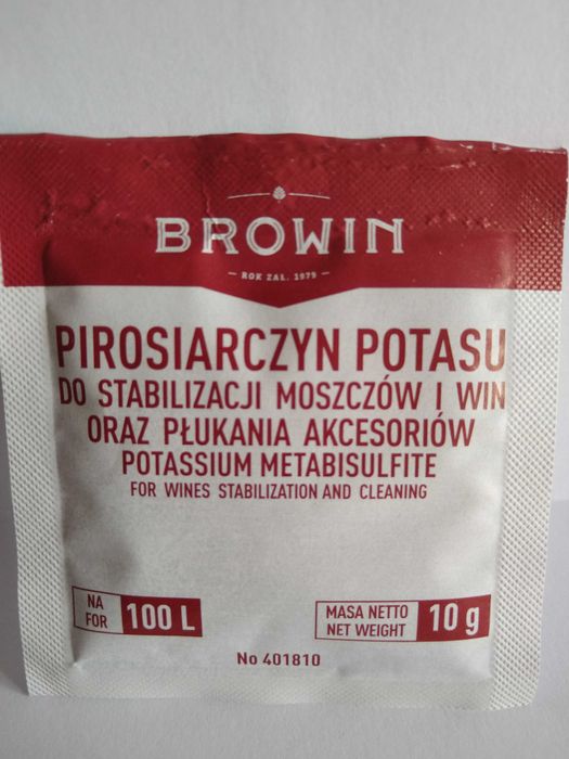 PIROSIARCZYN POTASU 10G do stabilizacji wina - BROWIN 401810