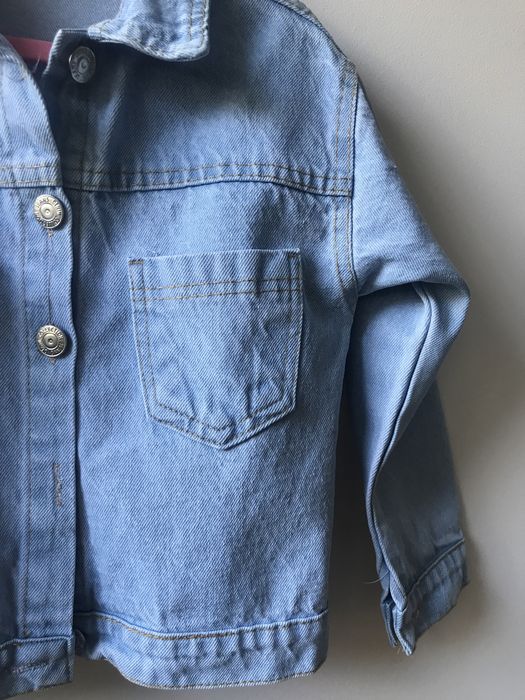 Zara 104 110 Disney Minnie Daisy kurtka katana jeansowa pudełkowy krój