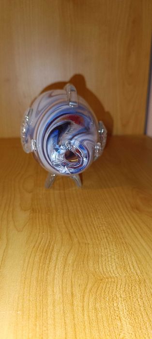 Szklana ryba figurka szkło kolorowe PRL