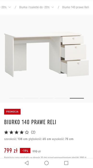 Biurko 140 Vox Reli