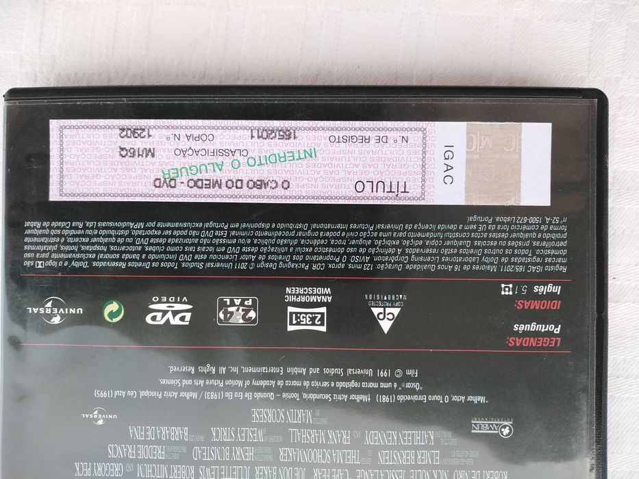 DVD, O Cabo do Medo, Usado